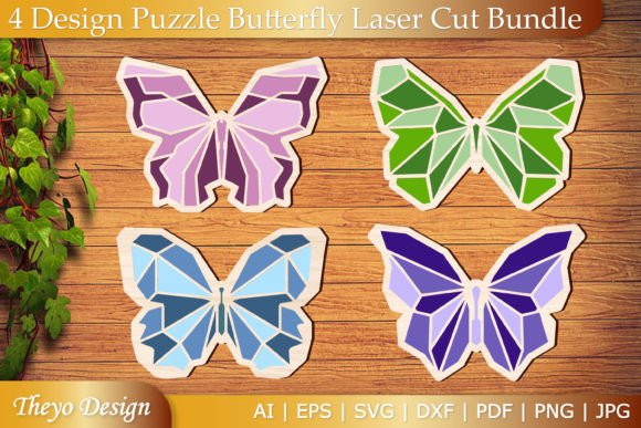 3D Butterfly Puzzle SVG Laser Cut Bundle: A Design Asset for Polished Wall Decor Projects