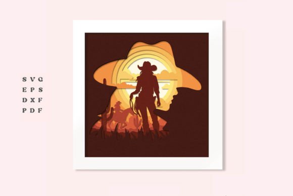 3D Cowgirl Shadowbox SVG: A Lifestyle and Hobbies Graphic Design Asset Worth Considering