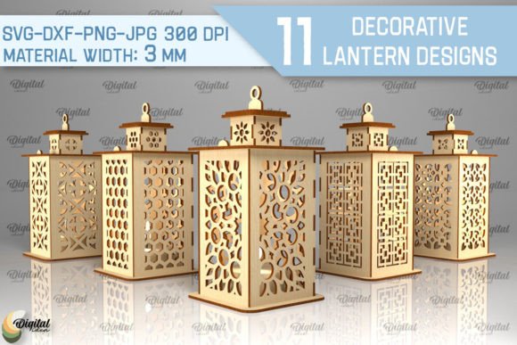 3D Decorative Lanterns Laser Cut Bundle for Stands and Branding