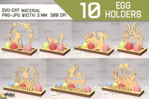 3D Easter Egg Holder Laser Cut Bundle for Spring Amp