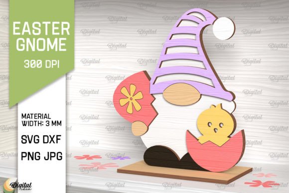3D Easter Gnome Laser Cut: A Spring Amp Graphic Design Asset for Creative Publishing