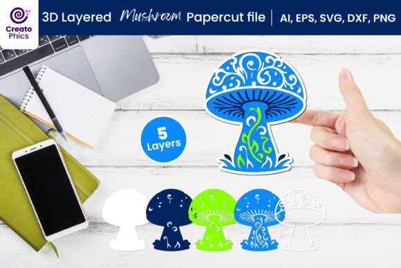 3D Layered Mushroom Paper Cutting SVG Review