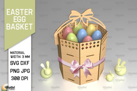 3D Round Easter Egg Basket Laser Cut Review for Digital Sellers
