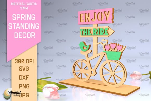 3D Spring Standing Decor Laser Cut for Stands and More