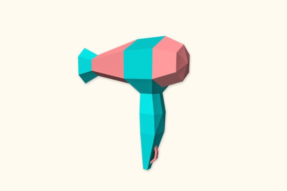 3D SVG Hair Dryer Design for Local Business Branding
