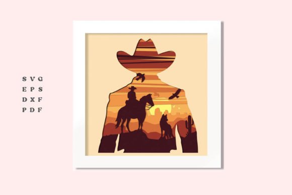 3D SVG Papercut Art for Lifestyle And Hobbies Branding: A Designer’s Take on the 3D Cowboy Dad