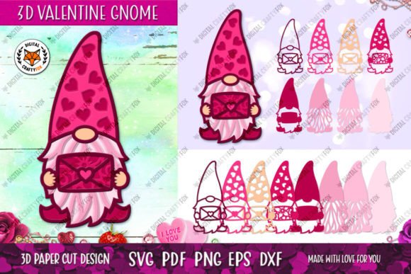 3D Valentine Gnome with Envelope: A 3D SVG Shapes Review