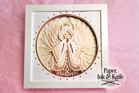 Angel 3D SVG Shadowbox for Crafts and Graphics