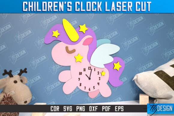 Children s Clock Lasercut. 3d Kids Clock