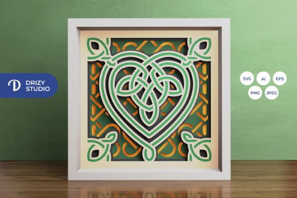 Heart Shaped Celtic Knot 3D SVG for Website and Editorial Design