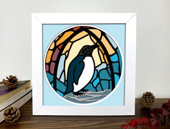 Penguin 3D Shadow Box – A Versatile SVG Asset for Handmade Creations