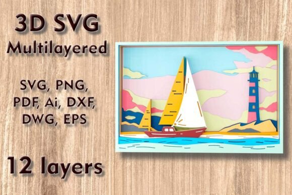 Seascape 3D SVG Multilayer Laser Files Review