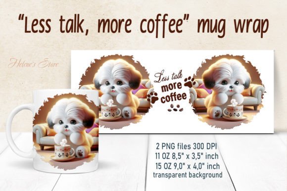 Shih Tzu 3D Dog Mug Wrap: A Graphics Asset for Crafts and Branding