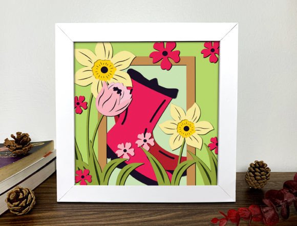 Spring 3D SVG Shadow Box Cut File Review for Crafters
