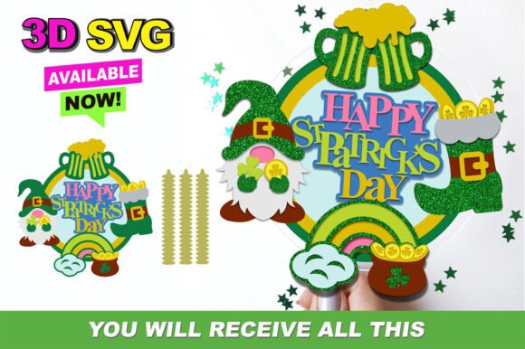 St Patrick s Day Cake Topper 3D SVG
