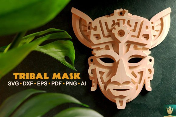 Tribal Mask V5 3D SVG Shapes: A Bold Design Asset for Creative Marketers